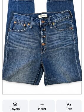 Madewell the perfect vintage Button-Fly Jeans in Dark Blue Wash